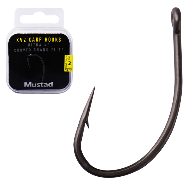 MUSTAD 60556NP-TX CARP XV2 CURVED SHANK E size:8